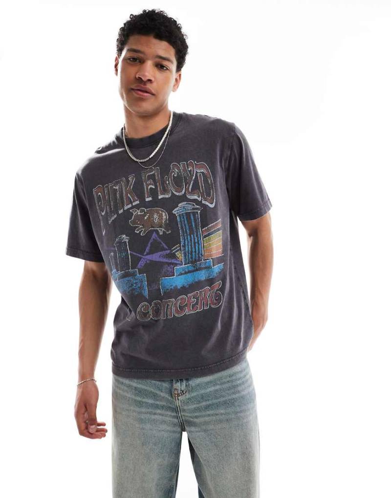 Jack & Jones - Oversize-T-Shirt in Grau mit „Pink Floyd"-Rückenprint von Jack & Jones