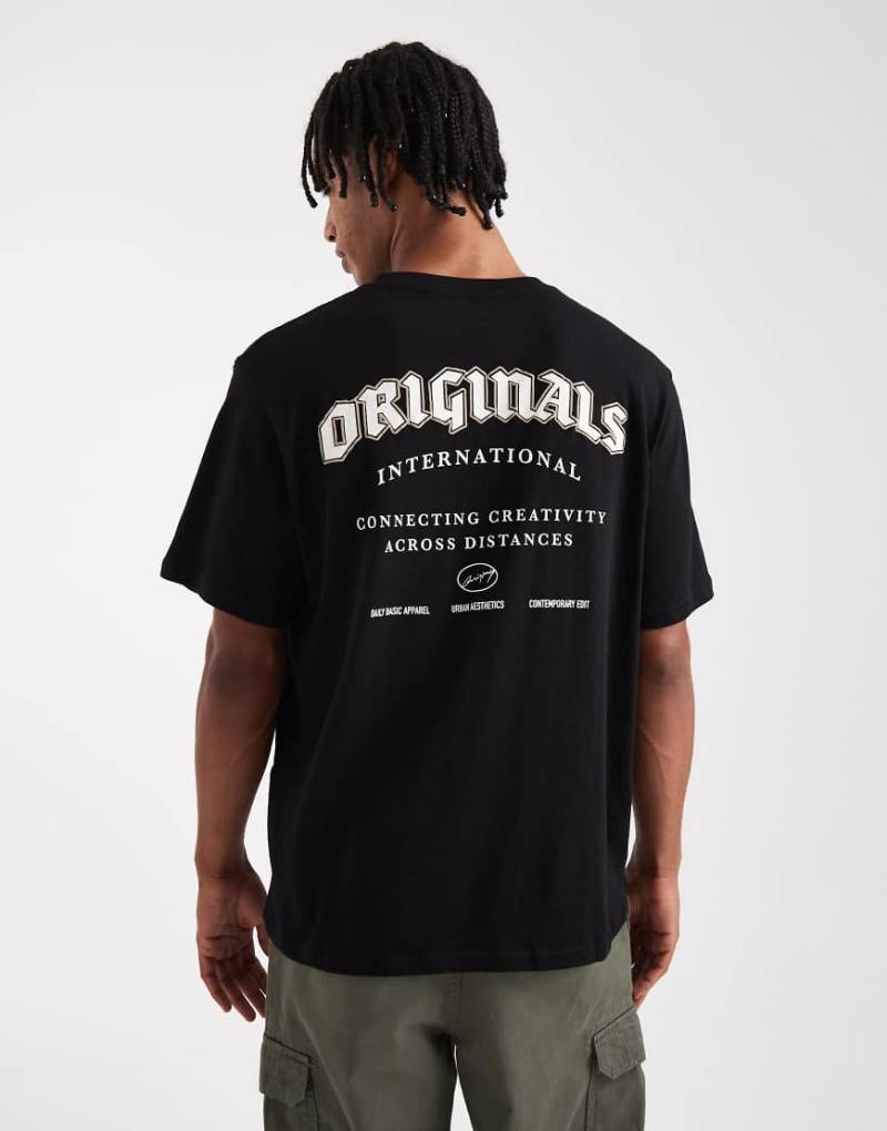 Jack & Jones - Oversize-T-Shirt in Schwarz mit „Originals"-Print von Jack & Jones