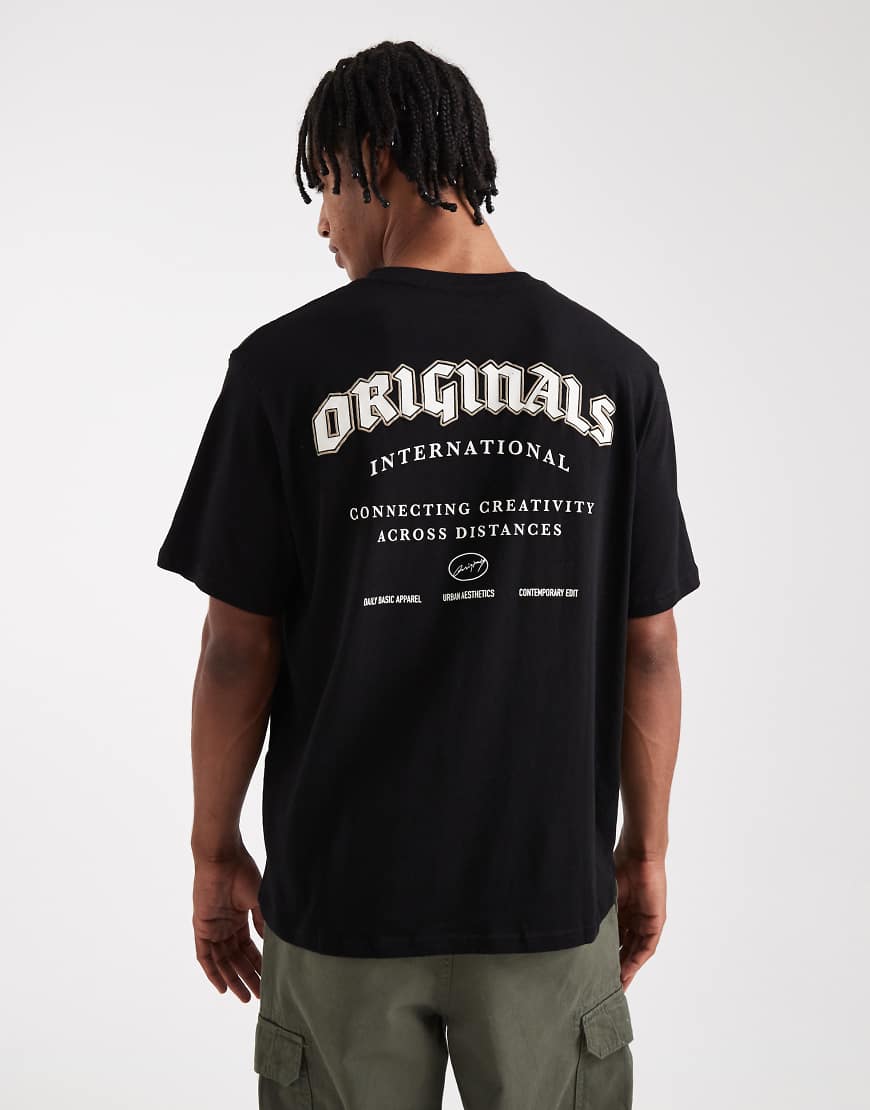 Jack & Jones - Oversize-T-Shirt in Schwarz mit „Originals"-Print von Jack & Jones