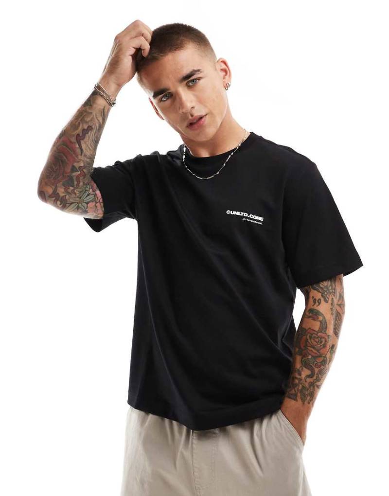 Jack & Jones - Oversize-T-Shirt in Schwarz mit Project-Core-Print von Jack & Jones