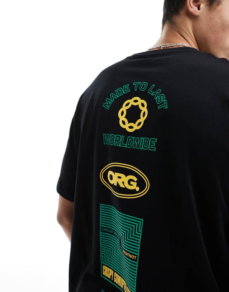 Jack & Jones - Oversize-T-Shirt in Schwarz mit Retro-Rückenprint Jack & Jones - Oversize-T-Shirt in Schwarz mit Retro-Rückenprint von Jack & Jones