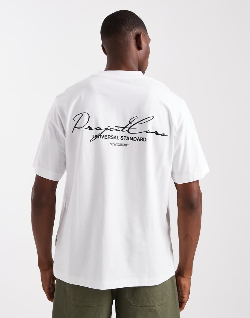 Jack & Jones - Oversize-T-Shirt in Weiß mit „Project Core"-Rückenprint von Jack & Jones