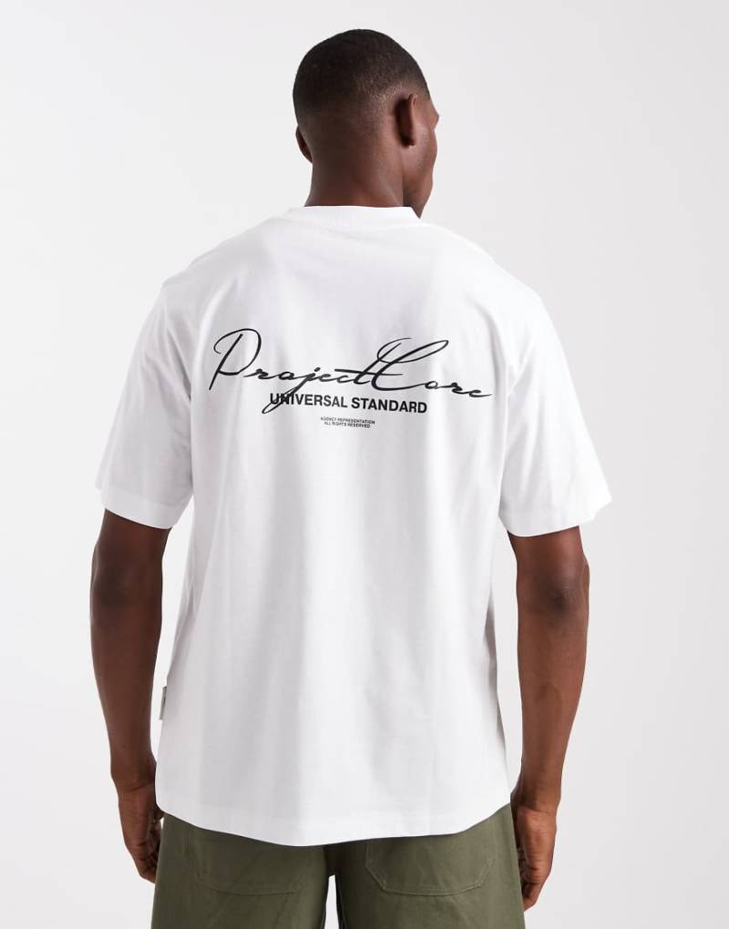 Jack & Jones - Oversize-T-Shirt in Weiß mit „Project Core"-Rückenprint von Jack & Jones