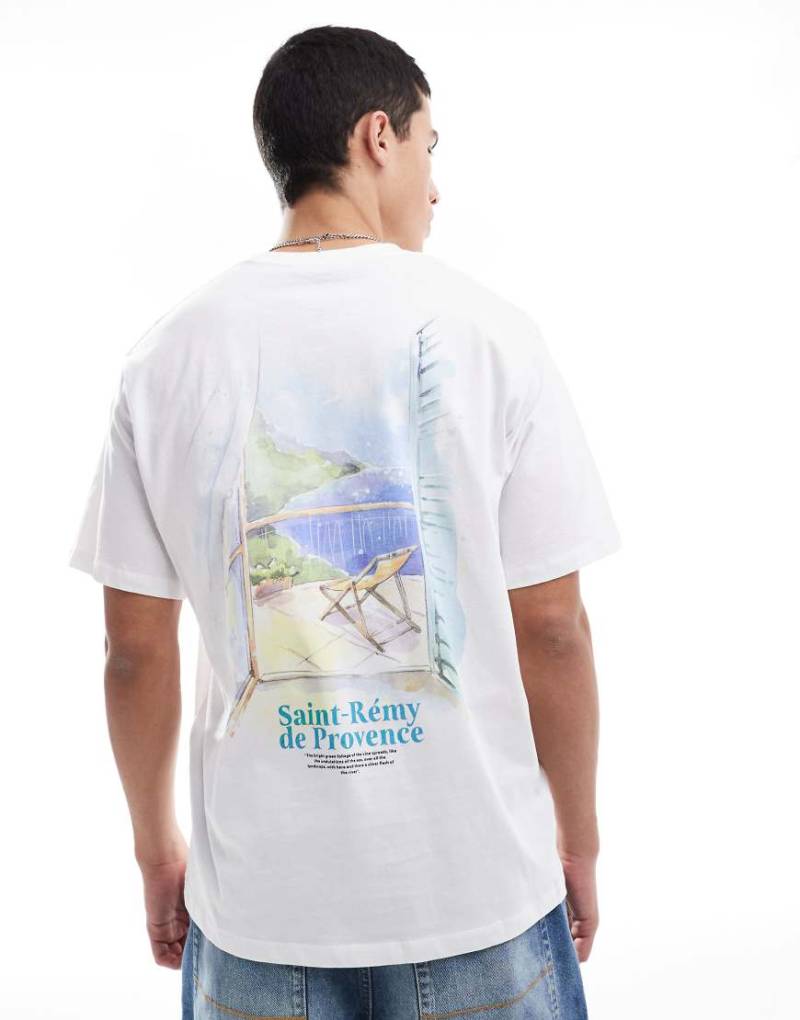 Jack & Jones - Oversize-T-Shirt in Weiß mit französischem Print von Jack & Jones