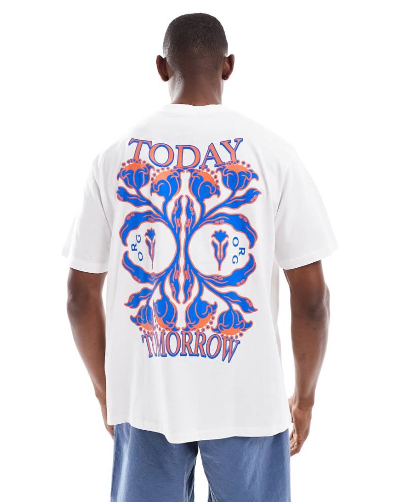 Jack & Jones - Oversize-T-Shirt mit „Today Tomorrow"-Print am Rücken-Weiß von Jack & Jones