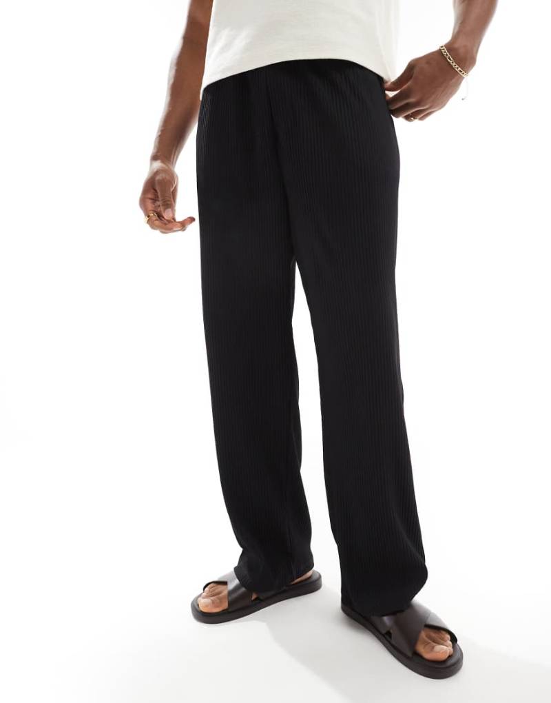 Jack & Jones - Plissierte Jogginghose in Schwarz mit lockerem Schnitt von Jack & Jones