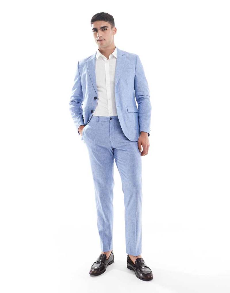 Jack & Jones Premium - Anzughose mit Leinen in Blau von Jack & Jones