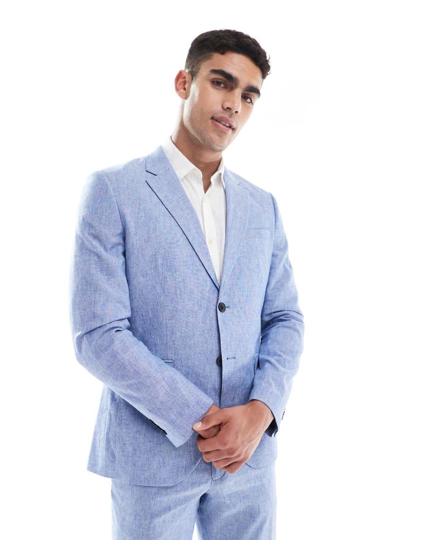 Jack & Jones Premium - Blazer mit Leinen in Blau von Jack & Jones