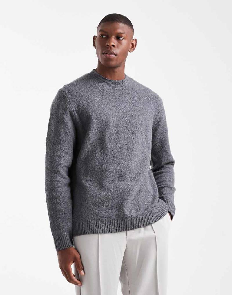 Jack & Jones Premium - Bouclé-Pullover in Grau von Jack & Jones