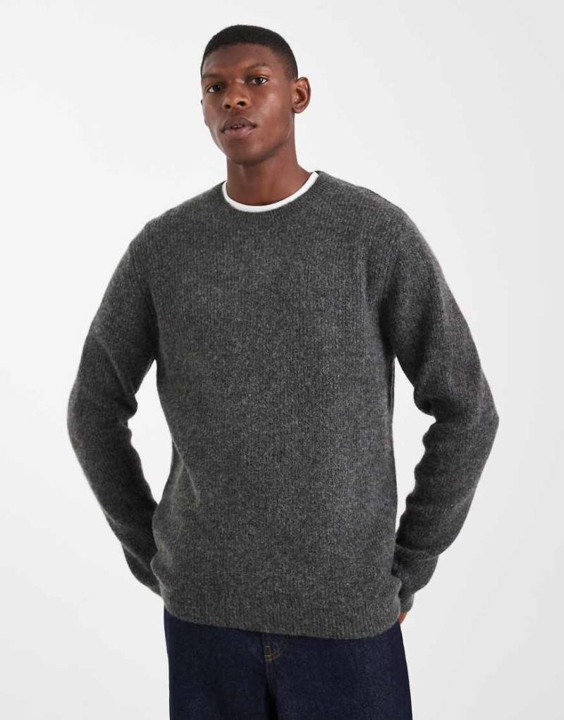 Jack & Jones Premium - Flauschiger, gestrickter Pullover in Grau von Jack & Jones
