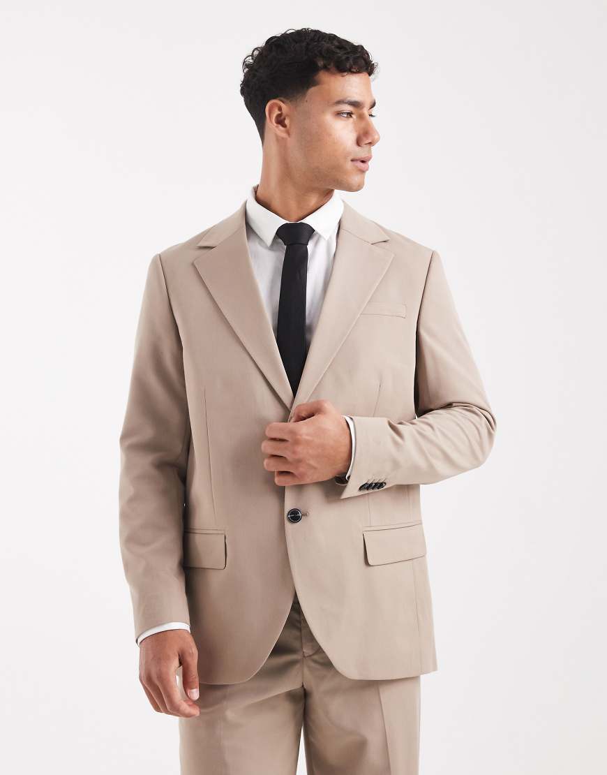 Jack & Jones Premium - Franco - Locker geschnittene Jacke in Beige-Neutral von Jack & Jones