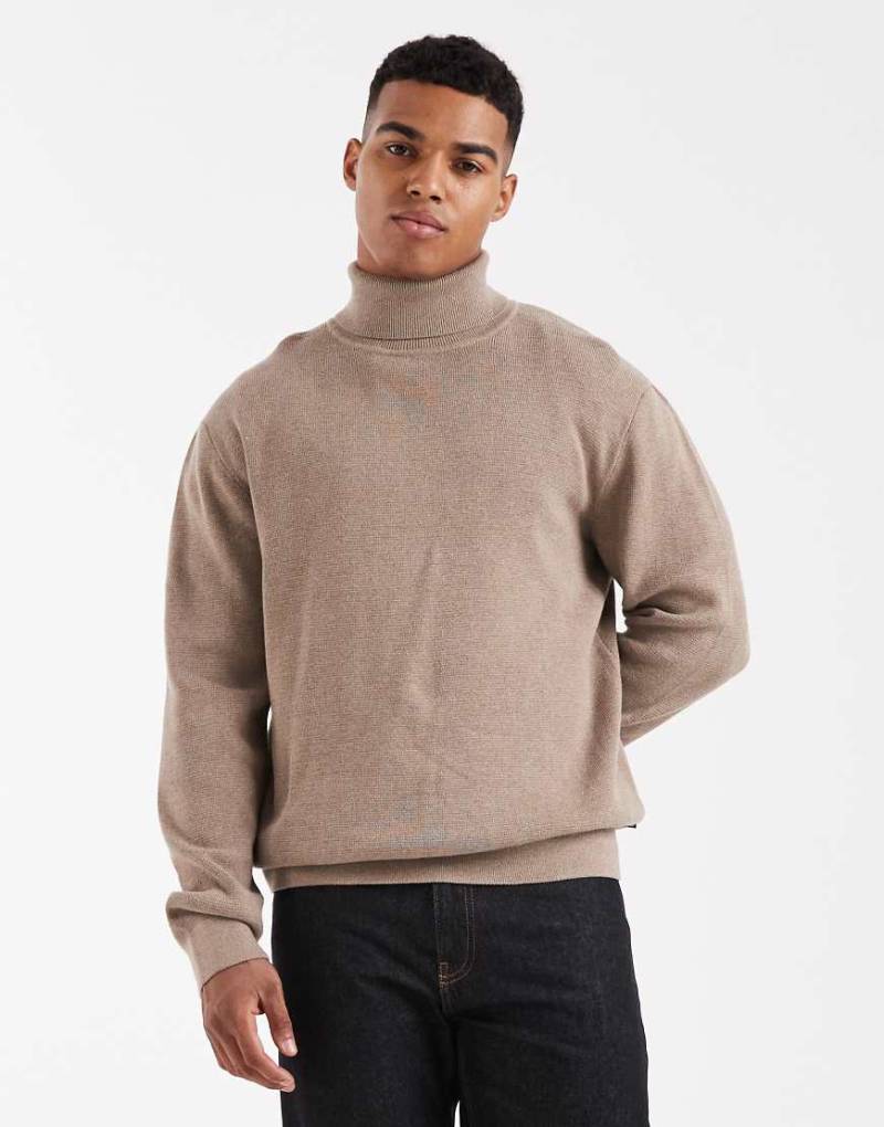Jack & Jones - Premium - Rollkragenpullover in Beige-Neutral von Jack & Jones