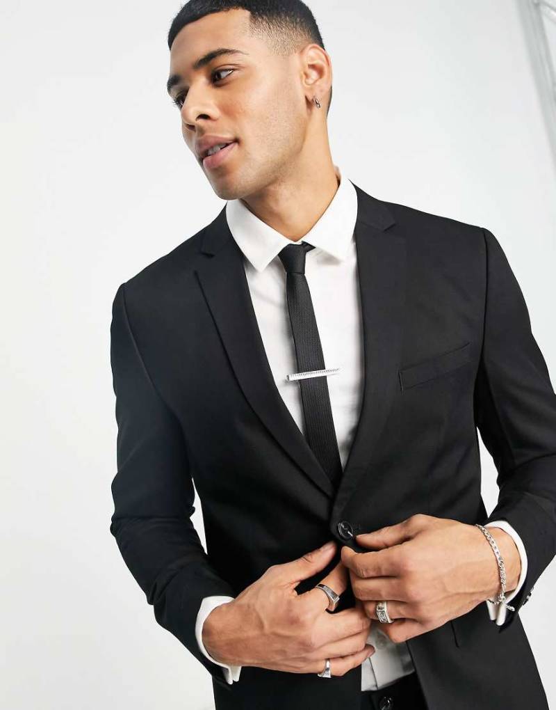 Jack & Jones Premium - Schmale Anzugjacke in Schwarz von Jack & Jones