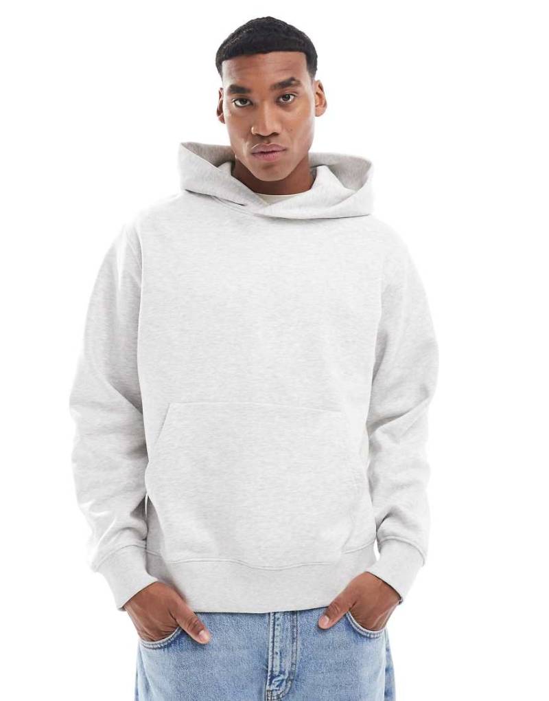 Jack & Jones Premium - Schwerer Oversize-Kapuzenpullover in meliertem Hellgrau, 400 g/m² Jack & Jones Premium - Schwerer Oversize-Kapuzenpullover in meliertem Hellgrau, 400 g/m² von Jack & Jones