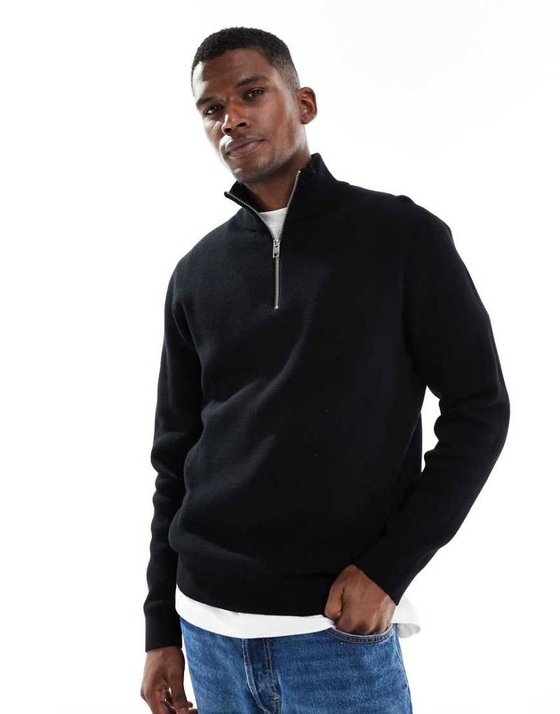 Jack & Jones Premium - Strickoberteil in Schwarz mit kurzem Reißverschluss Jack & Jones Premium - Strickoberteil in Schwarz mit kurzem Reißverschluss von Jack & Jones