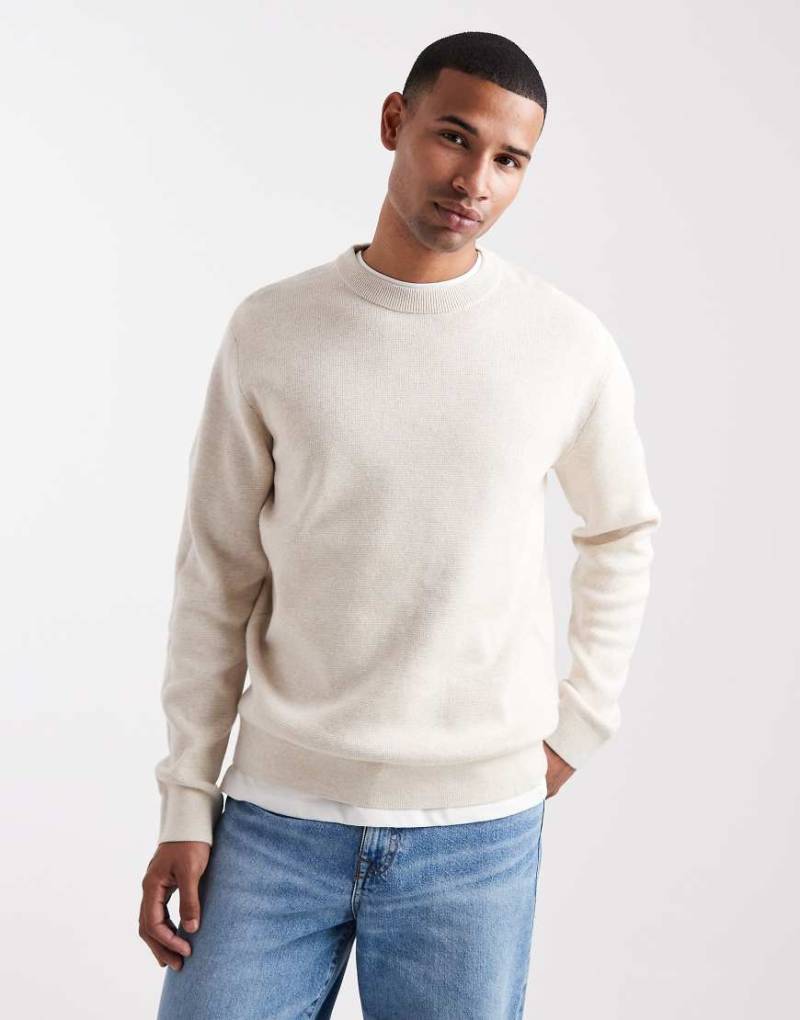 Jack & Jones Premium - Strickpullover in Creme mit Rundhalsausschnitt-Weiß von Jack & Jones