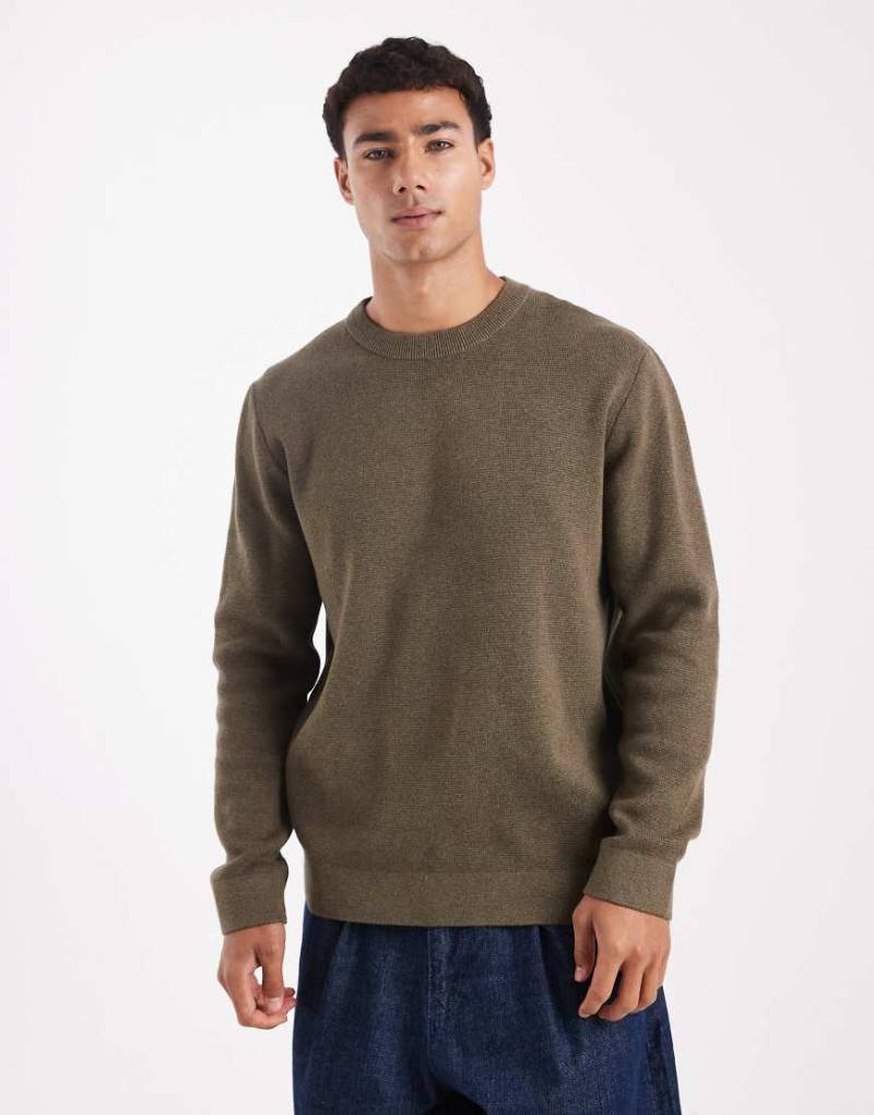 Jack & Jones Premium - Strickpullover in Olivgrün mit Rundhalsausschnitt von Jack & Jones