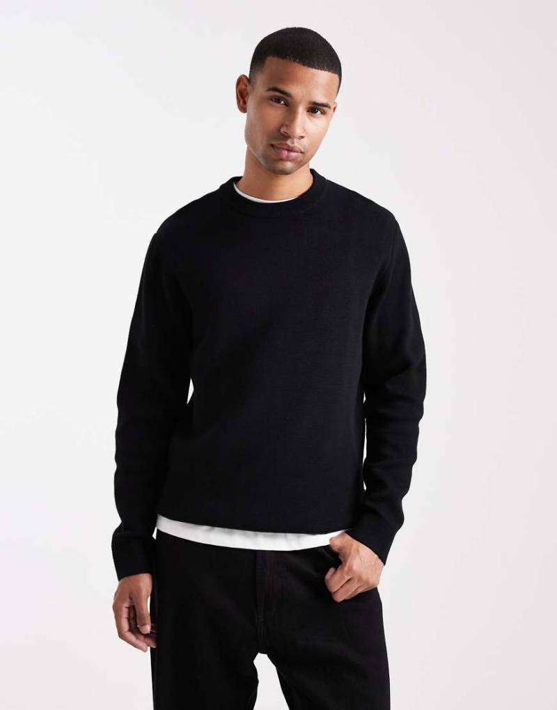 Jack & Jones Premium - Strickpullover in Schwarz mit Rundhalsausschnitt von Jack & Jones