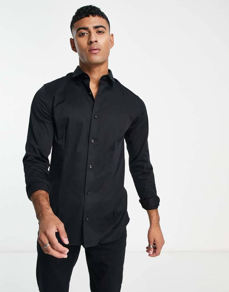 Jack & Jones - Premium - Superenges, elegantes Hemd mit Stretch-Anteil in Schwarz von Jack & Jones
