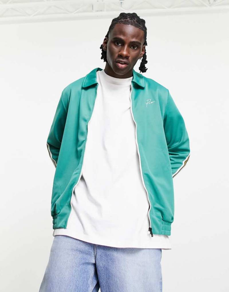 Jack & Jones - Premium - Trainingsjacke in Grün mit Streifen von Jack & Jones