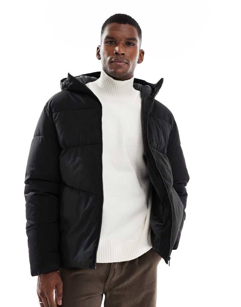 Jack & Jones - Pufferjacke in Schwarz mit Kapuze von Jack & Jones