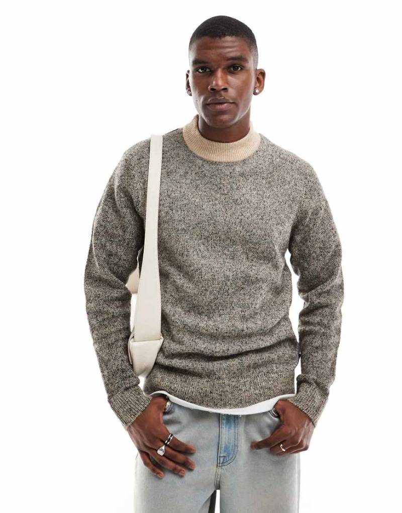 Jack & Jones - Pullover in Beige und Schwarz mit Rundhalsausschnitt und Noppenstruktur-Neutral von Jack & Jones