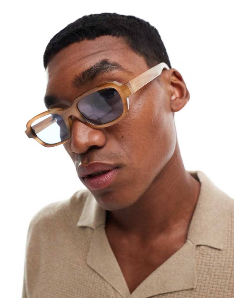 Jack & Jones - Rechteckige Sonnenbrille in Braun von Jack & Jones