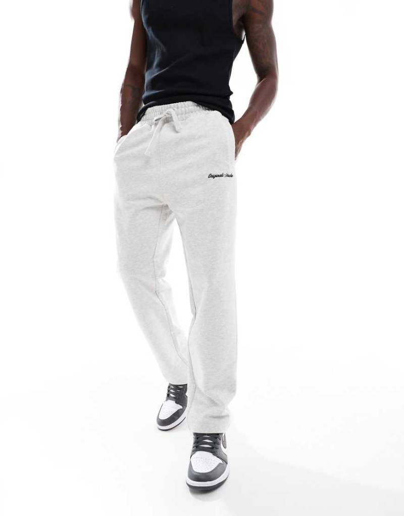 Jack & Jones - Relaxed-Fit-Jogginghose in meliertem Grau von Jack & Jones
