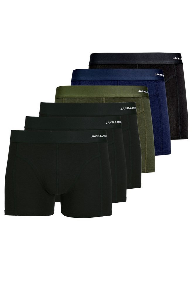 Jack & Jones Retro Boxer 6er Pack Jacbasic (Spar-Set) Retro Short / Pant - ohne Eingriff - Atmungsaktiv von Jack & Jones