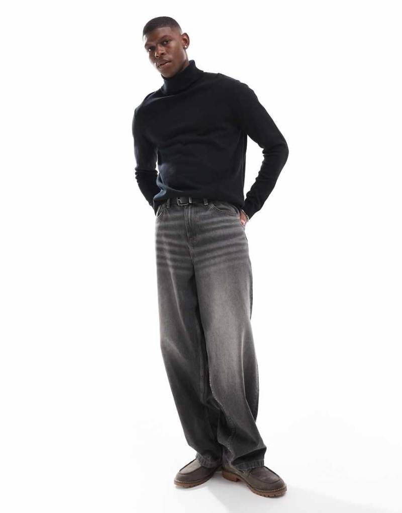 Jack & Jones - Rollkragenpullover aus Strick-Schwarz von Jack & Jones