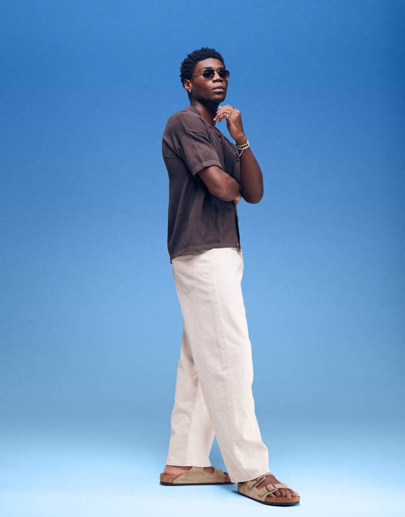 Jack & Jones - Ron - Jeans in Ecru mit Skater-Schnitt-Weiß von Jack & Jones