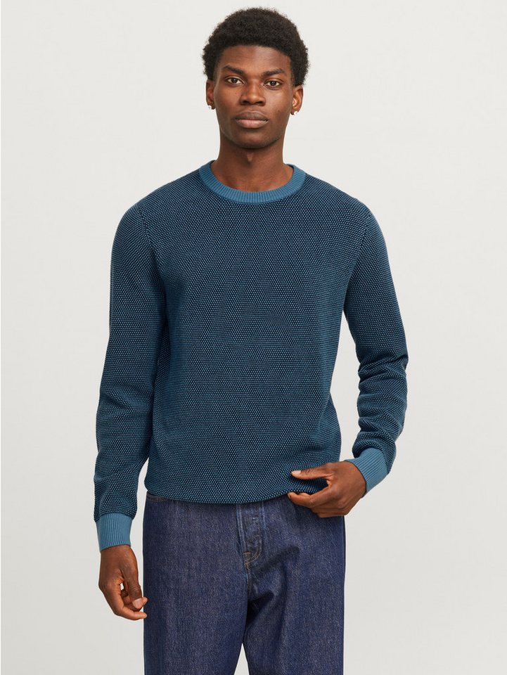 Jack & Jones Rundhalspullover JJEGLOBE KNIT CREW NECK NOOS in Strick Optik von Jack & Jones