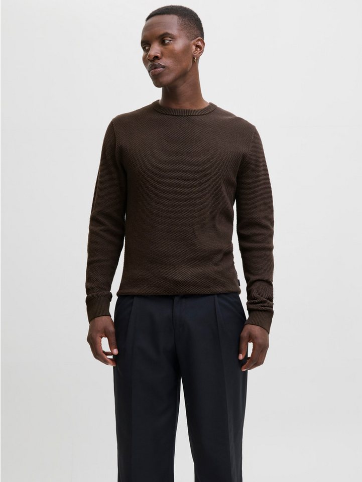 Jack & Jones Rundhalspullover JJEGLOBE KNIT CREW NECK NOOS in Strick Optik von Jack & Jones