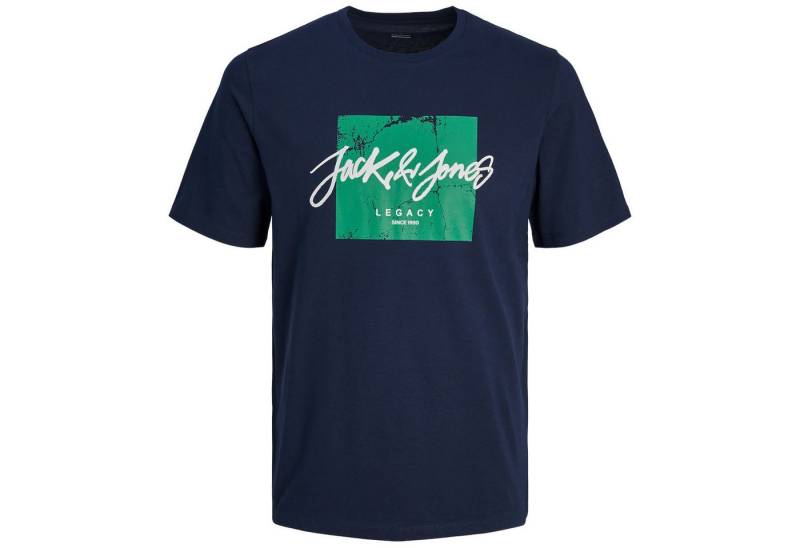Jack & Jones Rundhalsshirt Jack&Jones XXL T-Shirt navy Frontprint JJTILEY von Jack & Jones