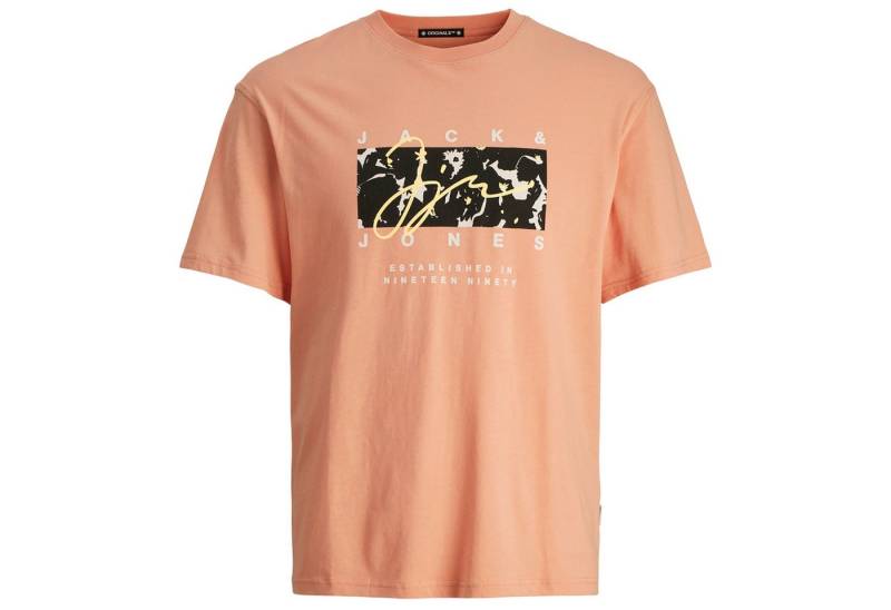 Jack & Jones Rundhalsshirt Jack&Jones XXL T-Shirt lachs Frontprint JORARUBA AOP von Jack & Jones