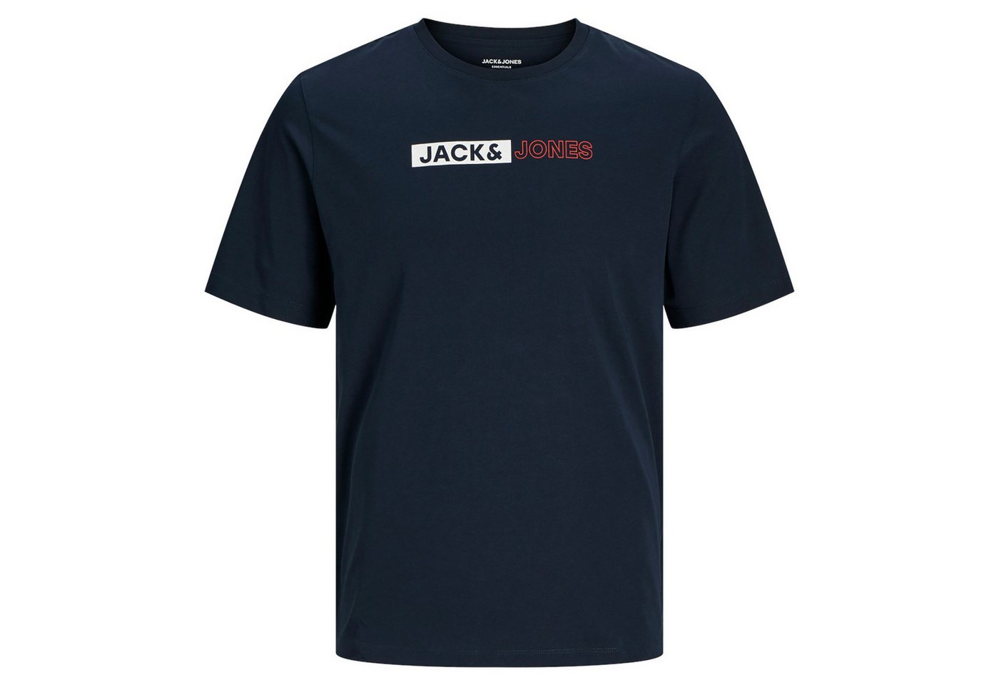 Jack & Jones Rundhalsshirt Jack&Jones XXL T-Shirt navy Brustprint JJECORP von Jack & Jones