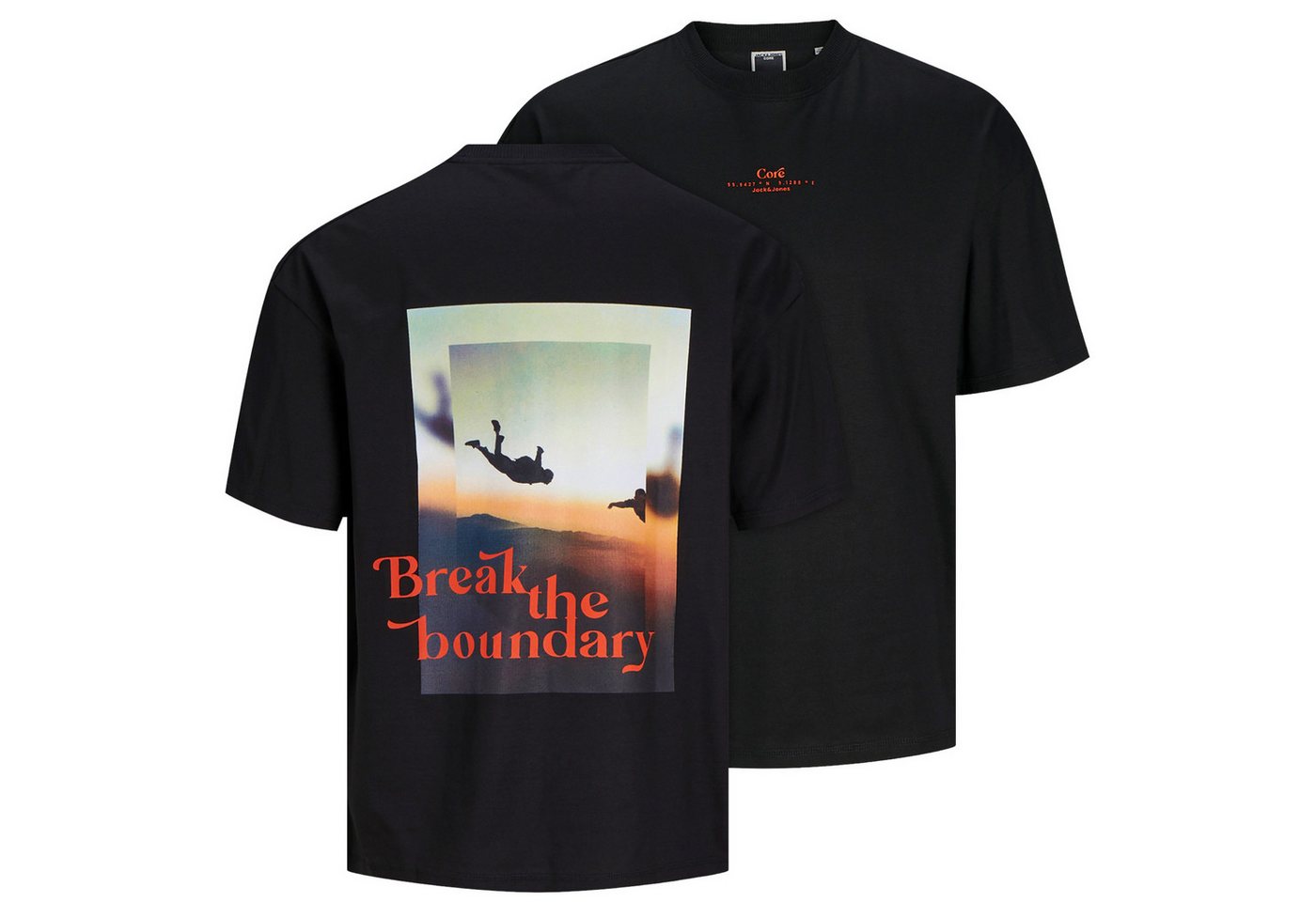 Jack & Jones Rundhalsshirt Jack&Jones XXL T-Shirt schwarz Rückenprint JCOAUSTIN von Jack & Jones