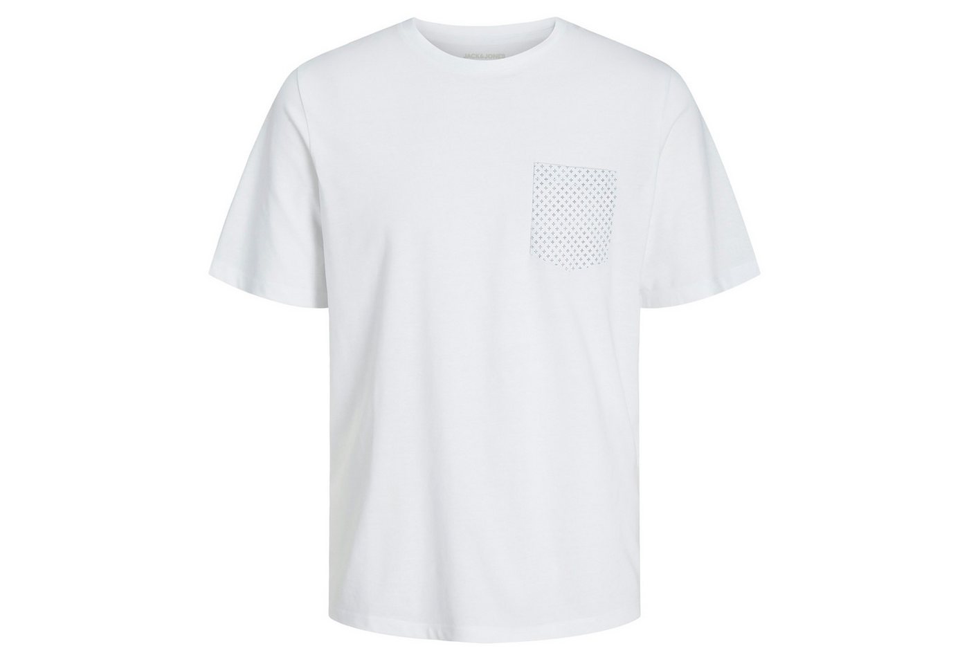 Jack & Jones Rundhalsshirt Jack&Jones Shirt XXL JJLUIS POCKET weiß Brusttasche von Jack & Jones