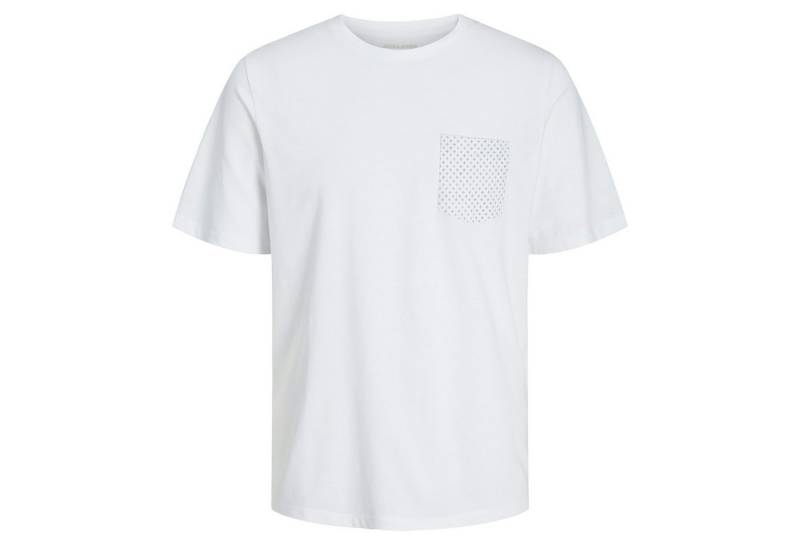 Jack & Jones Rundhalsshirt Jack&Jones Shirt XXL JJLUIS POCKET weiß Brusttasche von Jack & Jones