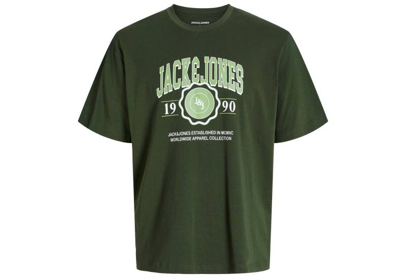 Jack & Jones Rundhalsshirt Jack&Jones Übergrößen T-Shirt oliv JJMAKO Logoprint von Jack & Jones