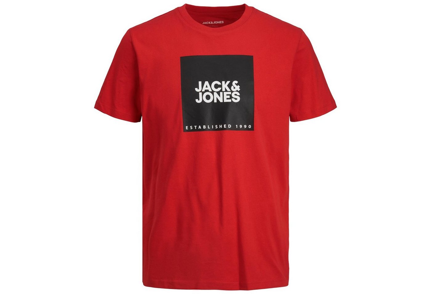 Jack & Jones Rundhalsshirt Jack&Jones XXL Logoprint groß T-Shirt rot JJLOCK von Jack & Jones