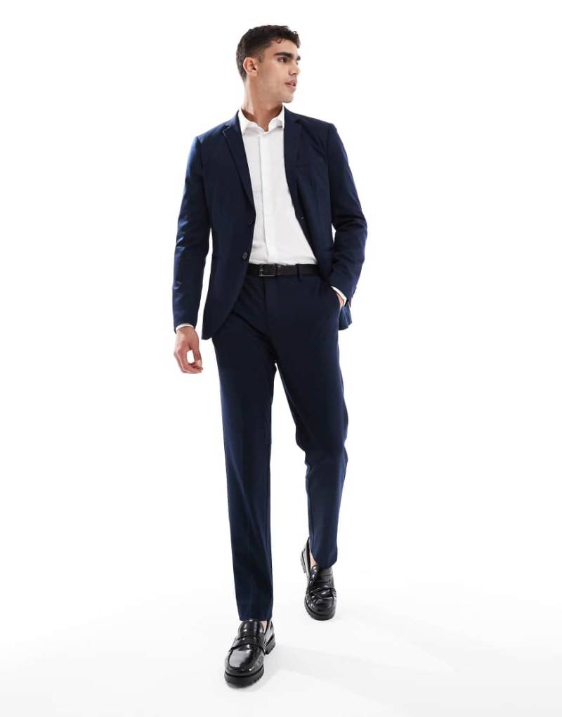 Jack & Jones - Schmal geschnittene Anzughose aus Jersey in Marineblau von Jack & Jones