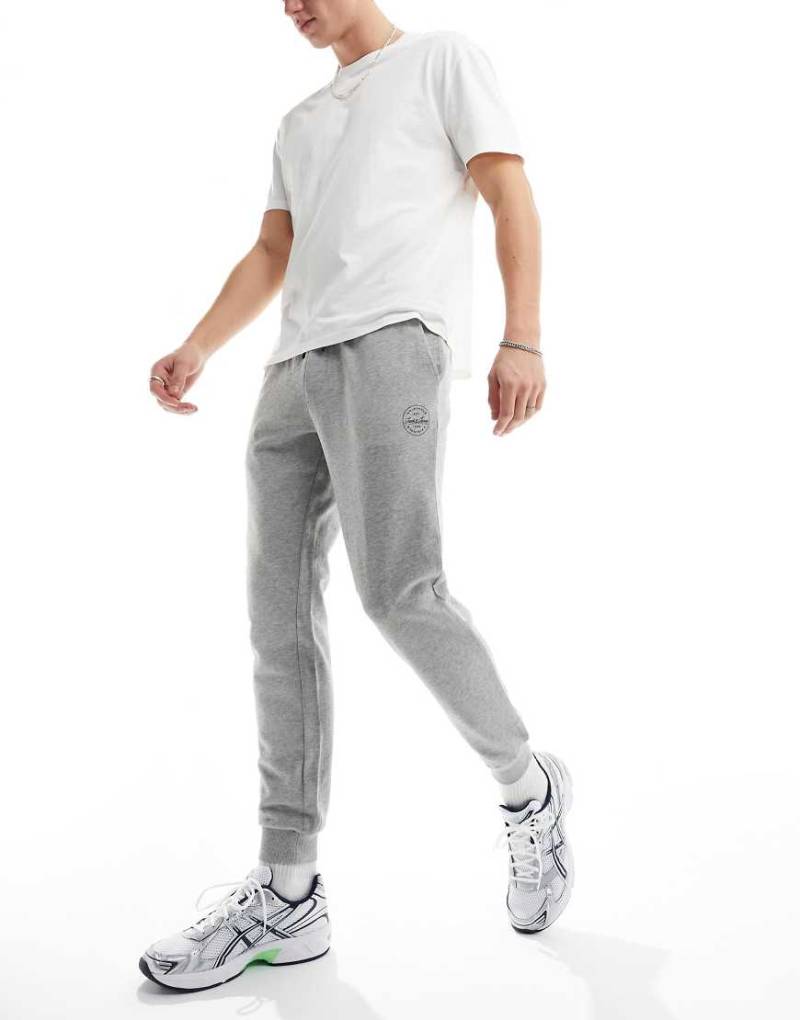 Jack & Jones - Schmal geschnittene Jogginghose in Hellgrau meliert von Jack & Jones