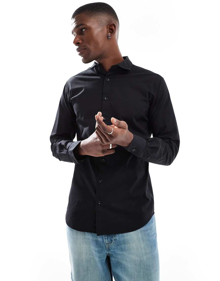 Jack & Jones - Schmal geschnittenes Hemd in Schwarz Jack & Jones - Schmal geschnittenes Hemd in Schwarz von Jack & Jones