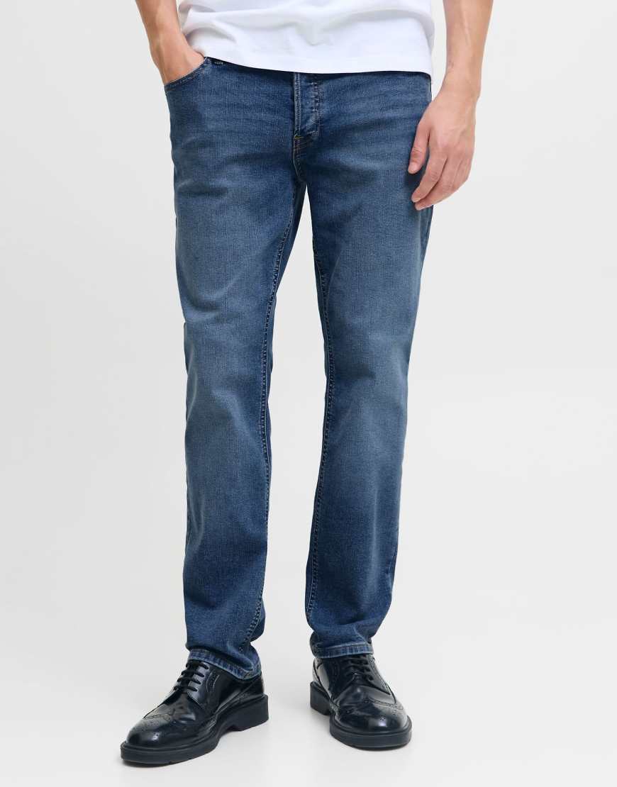 Jack & Jones - Schmal und gerade geschnittene Jeans aus blauem Denim von Jack & Jones
