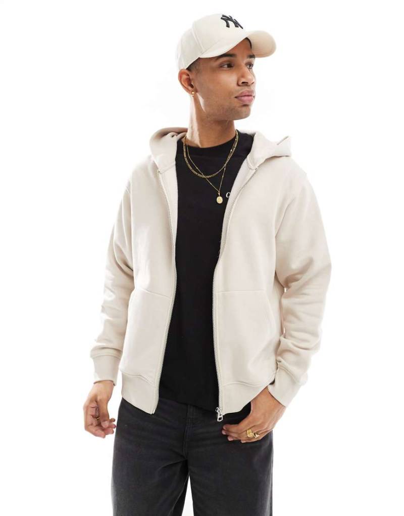 Jack & Jones - Schwere Oversize-Kapuzenjacke in Cremeweiß, 400 g/m² von Jack & Jones