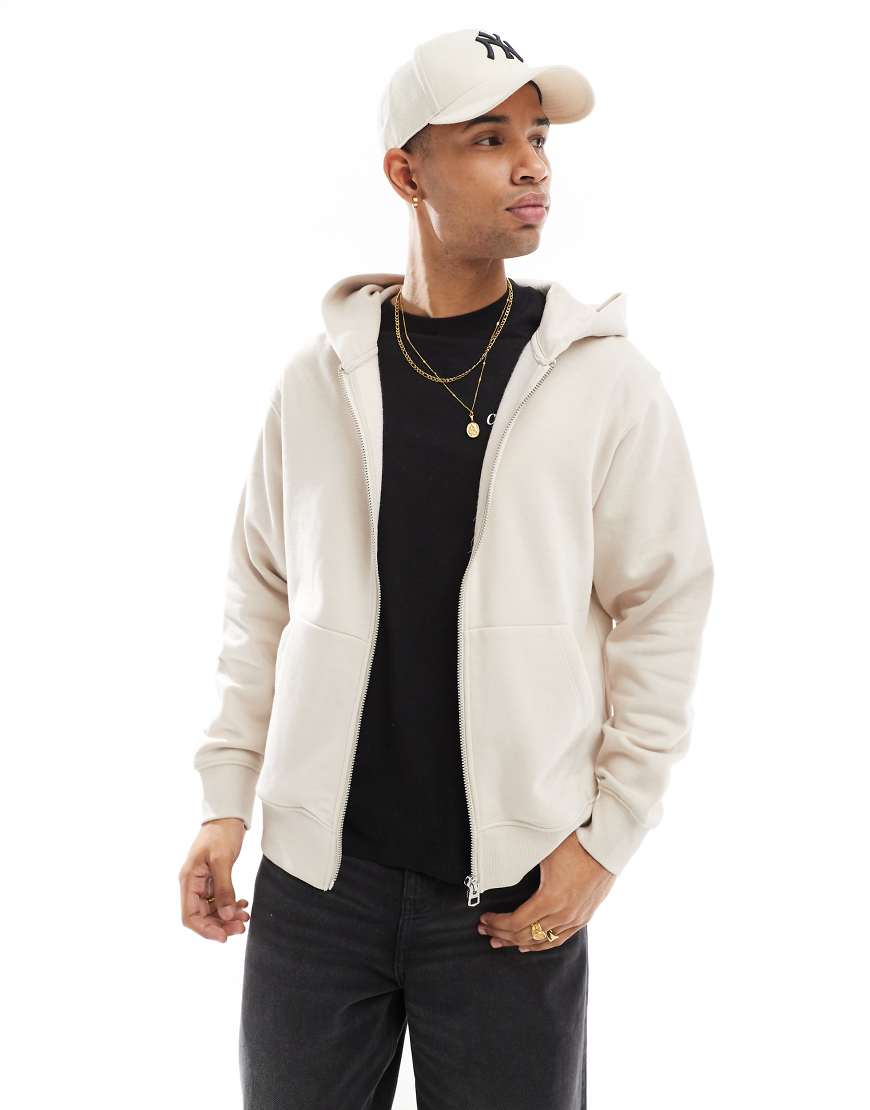Jack & Jones - Schwere Oversize-Kapuzenjacke in Cremeweiß, 400 g/m² Jack & Jones - Schwere Oversize-Kapuzenjacke in Cremeweiß, 400 g/m² von Jack & Jones