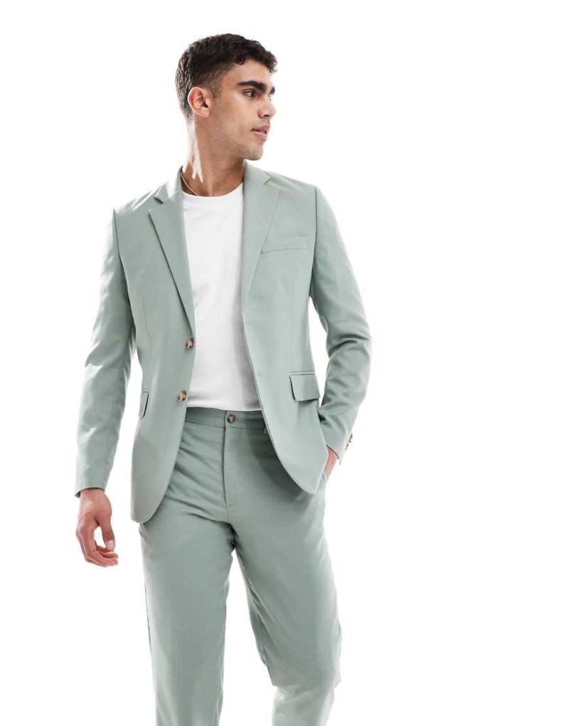 Jack & Jones - Sehr schmal geschnittene Anzugjacke in Hellgrün von Jack & Jones