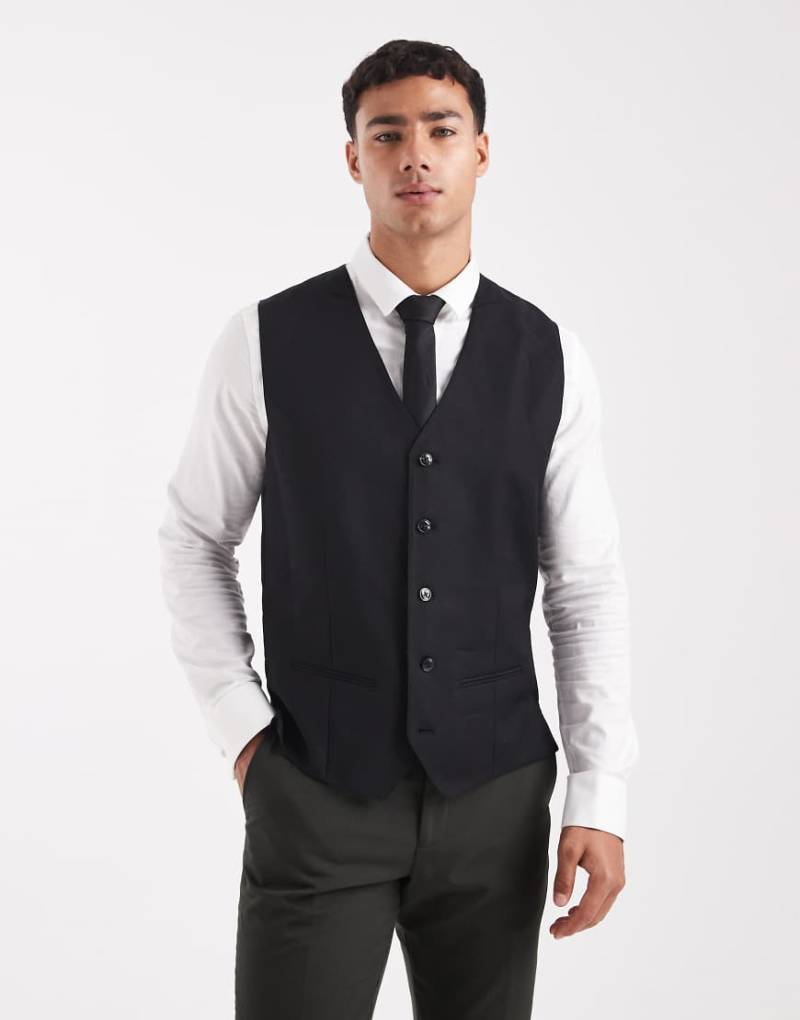 Jack & Jones - Slim Fit Weste aus Wollmix in Schwarz von Jack & Jones