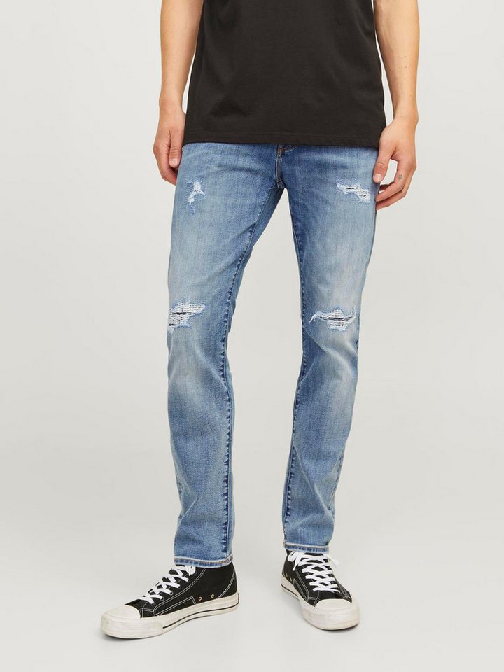 Jack & Jones Slim-fit-Jeans JJIGLENN – Jeans mit Stretch, niedriger Leibhöhe und Taschen used, modisch, slim fit, Denim/Jeans von Jack & Jones